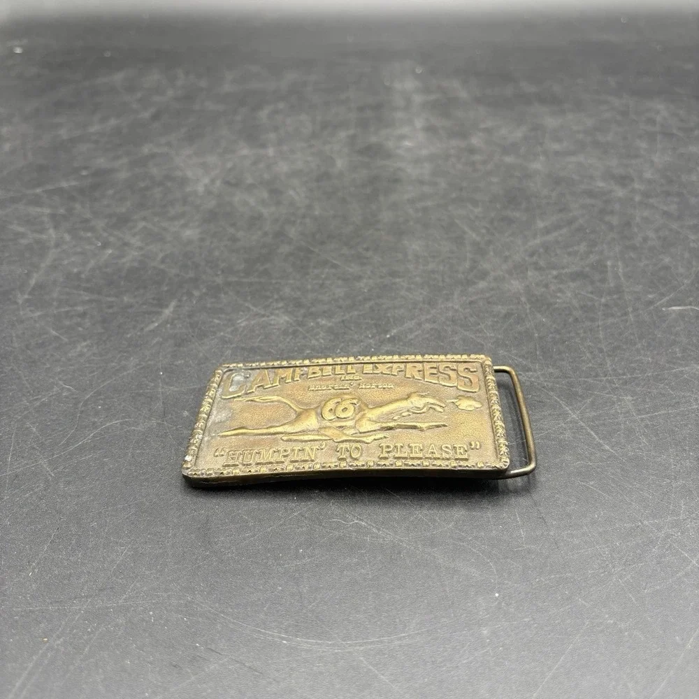 Campbell Express 'Humpin' To Please' Brass Belt Buckle Vintage